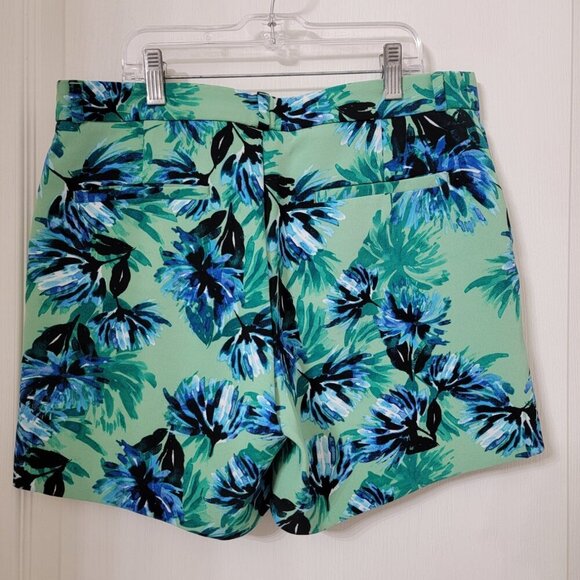 Banana Republic Size 4 Floral Print Green Blue Stretch Dressy Shorts, NWOT - Picture 3 of 14